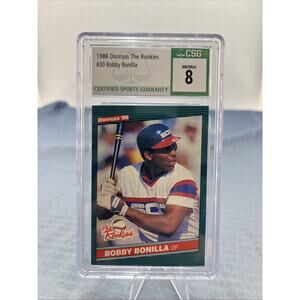 1986 Donruss The Rookies #30 Bobby Bonilla GRADED CSG 8 NM/Mint